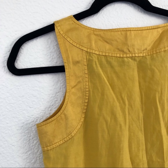J. Jill | mustard colored square neck silk top - Picture 3 of 7